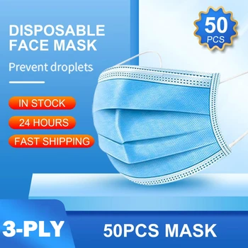 

3-laye Breathable Disposable Face Mask Anti-Pollution Mouth Cover Anti Dust Face Mask Elastic Ear Loop Dust Filter Face Cap Mask