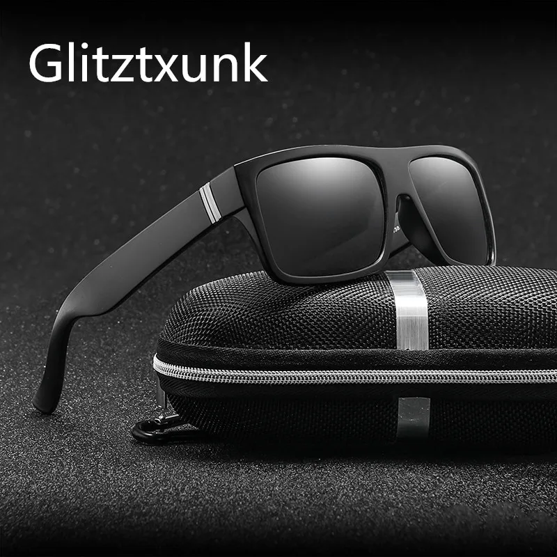 Glitztxunk, поляризационные солнцезащитные очки, мужские, Ретро стиль, для вождения, квадратные очки, черные, женские, для покупок, солнцезащитные очки для мужчин, для улицы, очки UV400