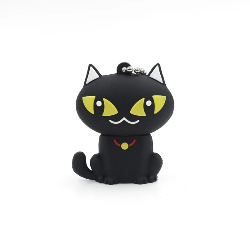Cat Usb флеш-накопитель 64 ГБ 32 ГБ, флеш-накопитель 128 ГБ 16 ГБ, милый пингвин, сова, лиса, флешка, мультяшная usb флешка, 8 ГБ, 4 Гб, карта памяти, подарок - Цвет: Cat