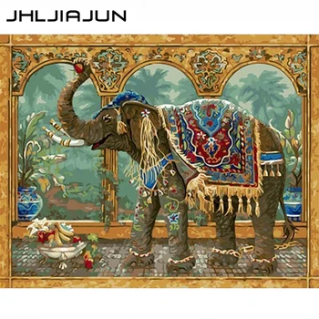 

DIY painting by numbers elephant animal painting living room aisle home decoration poster unique art gift frameless