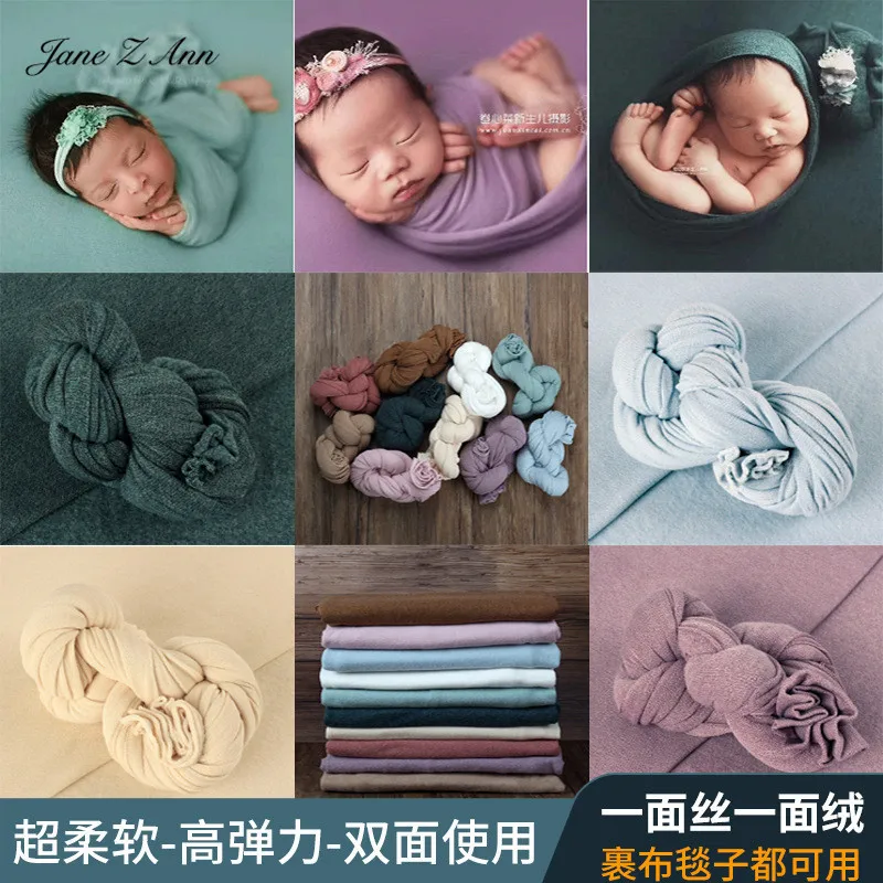 Jane Z Ann Newborn Photography Prop Background Cloth Baby Studio Props Wrap Blanket Double-Sided Cotton Velvet Backdrop | Детская одежда