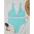 Peachtan Sexy solid ribbed bikinis 2021 mujer Высокая талия купальник женщины V образным вырезом купальники женский спортивный купальник Полоса biquini