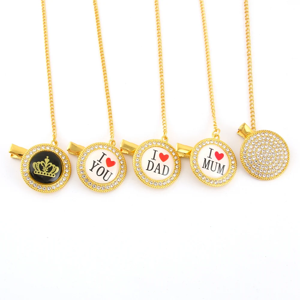 Bling Bling Pacifier Clip For Baby Bling Pacifier Chain Luxury Dummy Chain With Diamond For Infant