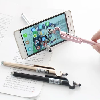 

1pc multifunctional neutral pen mobile phone holder +touch screen pen office supplies randomly 70 80