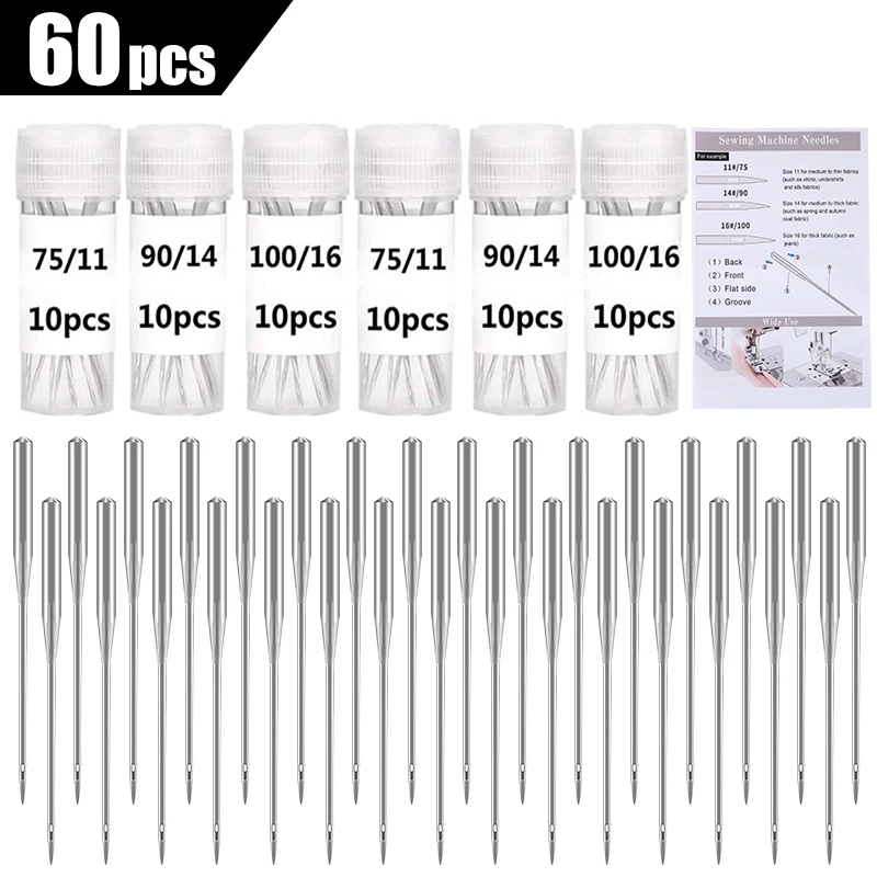 

LMDZ 60 Pcs Sewing Machine Needles, Universal Machine Needles Regular Point Machine Needles, Sewing Machine Tools for Machine