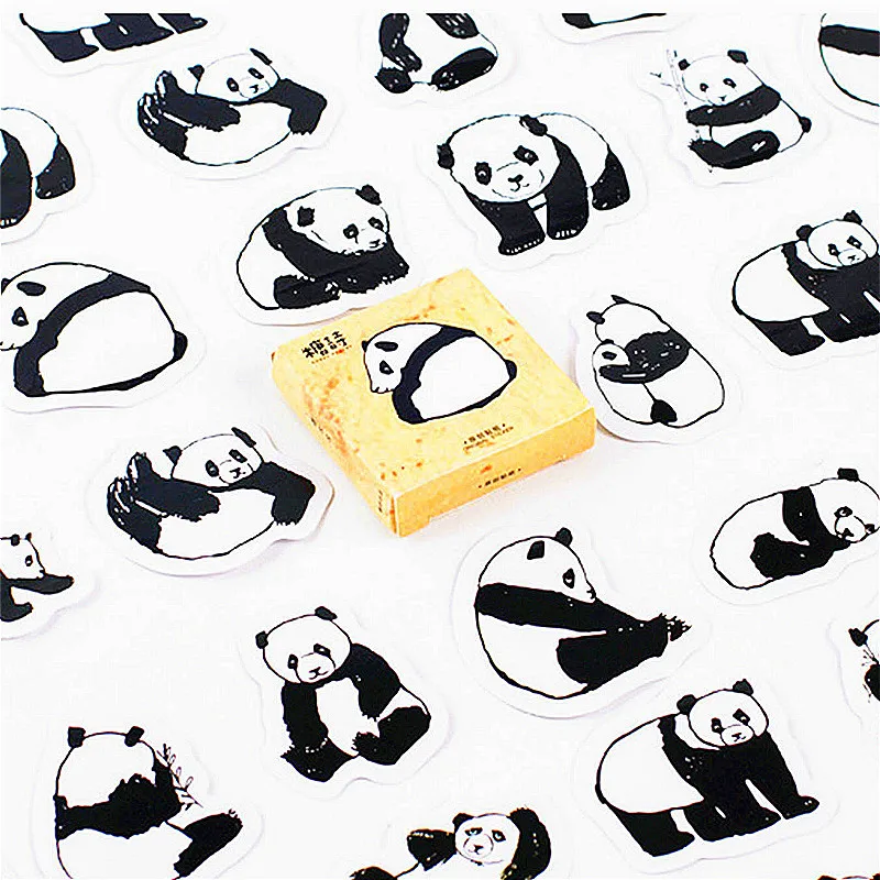 1 упаковка, блестящая Милая панда, блокнот, Закладка, липкая заметка, практичная, отправка, планировщик, канцелярские принадлежности, бумажные наклейки