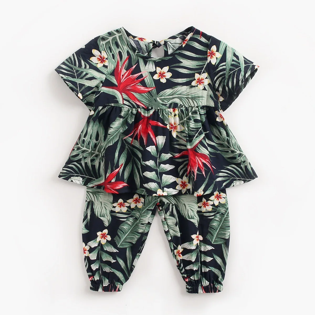 Newborn Bodysuit Outfits Baby Clothing Short Sleeve Cotton Summer New Cute Baby Girls Anti-mosquito Clothes Fashion Soboba - Цвет: Green