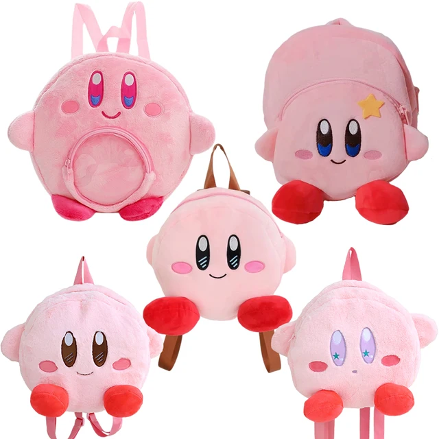 Kawaii Cute Girly Heart Pink Kirby Large-capacity storage Plush backpack Children's shoulder bag birthday Christmas gift 1