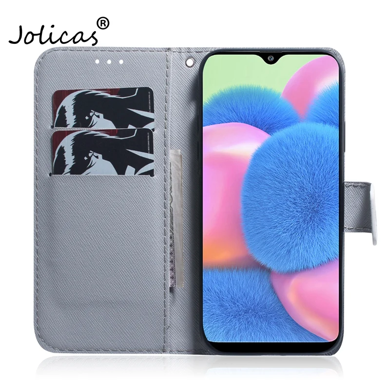 Для Etui samsung Galaxy A30s A 30s A307F чехол с волком пандой Магнитный откидной Чехол-кошелек для Coque samsung Galaxy A30s SM-A307F чехол