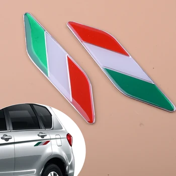 

CITALL 2pcs Universal Car Auto Side Fender Alloy Italy Flag Style Logo Emblem Badge Stickers Decal