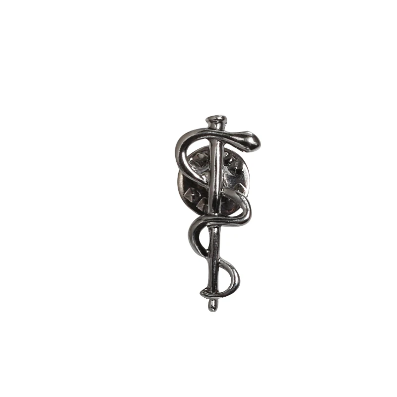 Золотая/Серебряная/черная змеиная намотка, кадуцеус, броши, металлические нагрудные булавки, медицинский значок символа медсестры, модное ювелирное изделие
