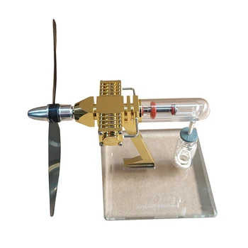 

Surwish Aircraft Head Shape Stirling Engine Model 2019 New Arrival - Golden + Transparent