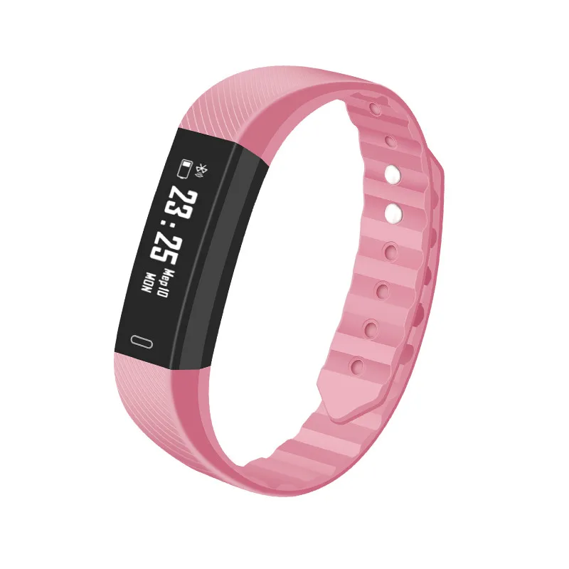 ID115 Шагомер Смарт часы Время Дата дисплей наручные часы счетчик шагов Montre Bluetooth подключение часы pk Fitbits Reloj для мужчин - Цвет: Розовый