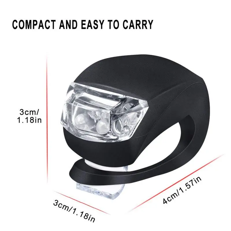 Silicone Light Bike Lamp, 6 pcs LED Bike Light Set (3x LED White & 3x LED red light) Flashlight Flashlight for Mountainbikes Cam