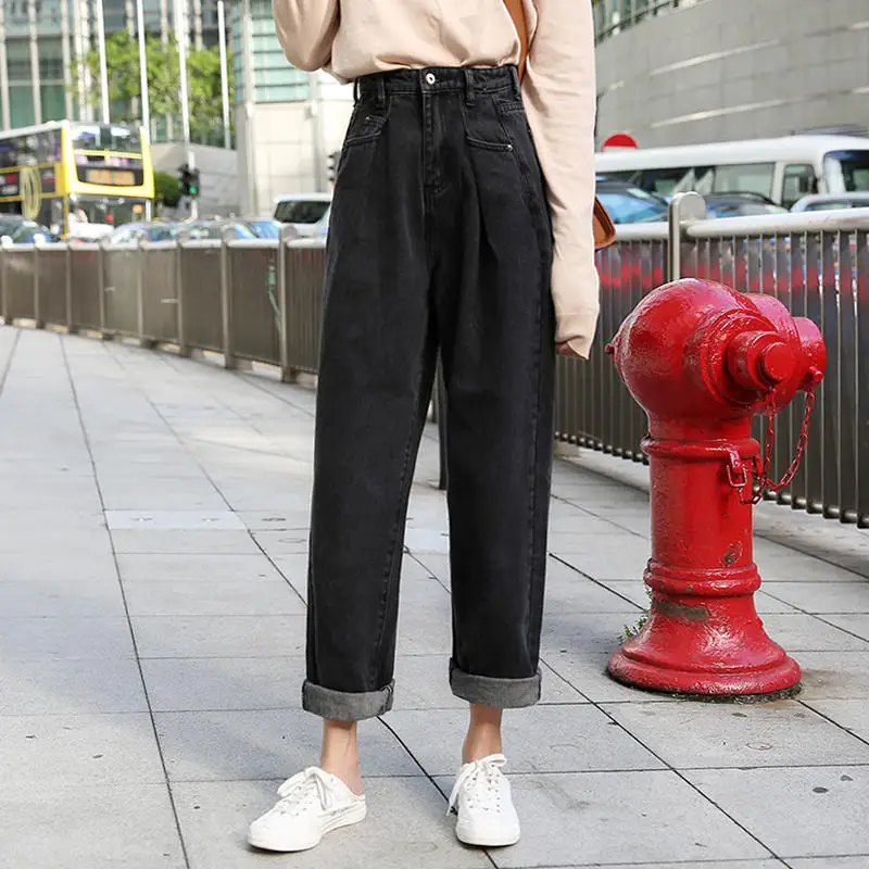 S 5XL женские Джинсы бойфренда с высокой талией джинсы для мам свободные джинсовые