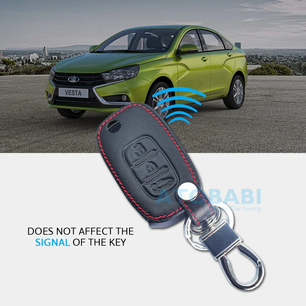 Чехол для автомобильных ключей из натуральной кожи LADA Sedan Largus Kalina Granta Vesta X Ray XRay
