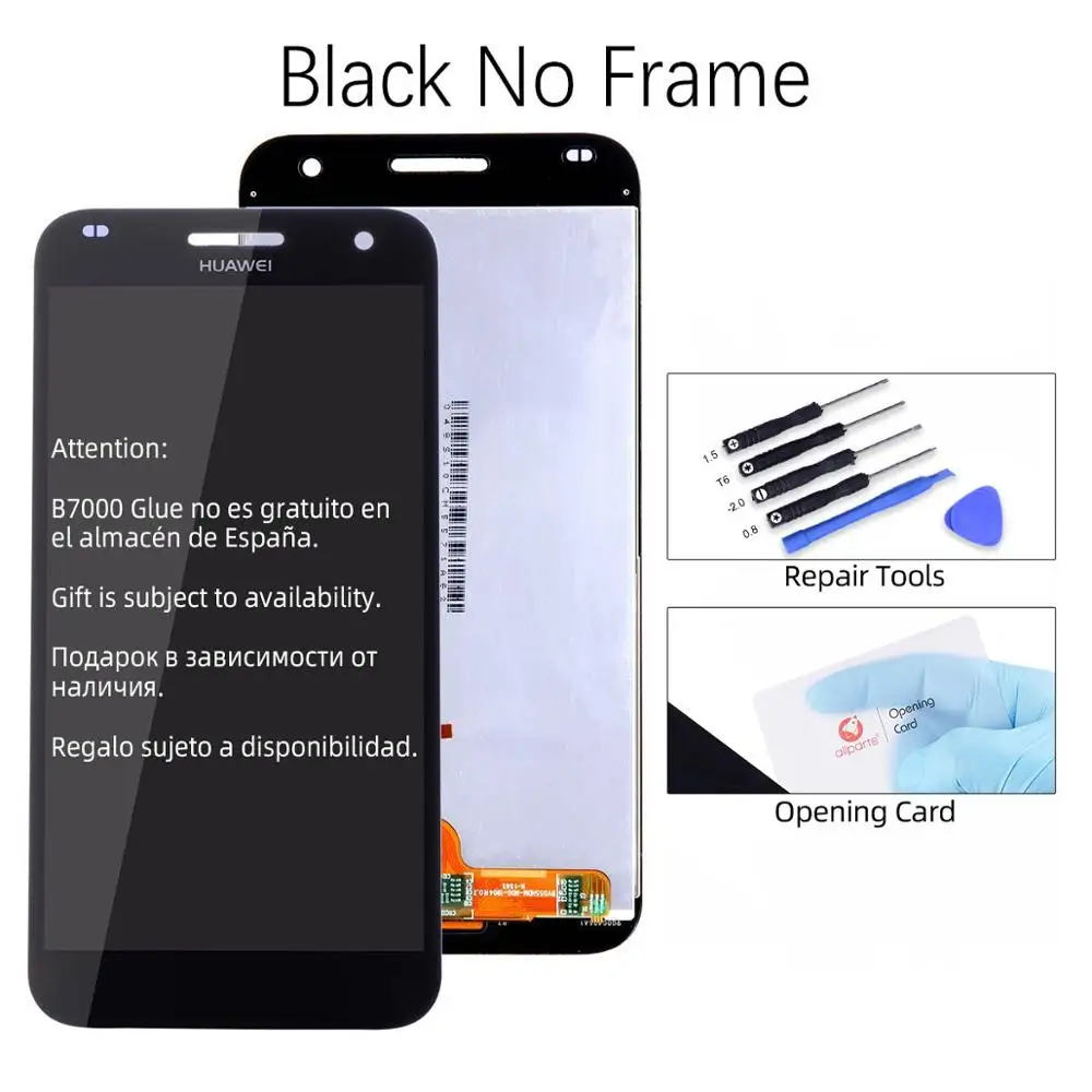 Black No Frame Дисплей для HUAWEI G7 G7-I01 G7-I03 l01 LCD в сборе с тачскрином на рамке 5.5'' черный белый - Цвет: Black No Frame