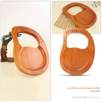 

Wood kalimba Musical Instrument 16 Strings Reindeer Mahogany Lyre Harp String Instrument with Pickup Tuning Tool