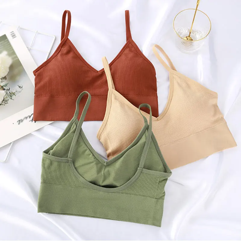 

Seamless Bra Women Push Up Sport Top For Fitness U Back Padded Soft Bras Vest, Shockproof Running Gym Workout Bra
