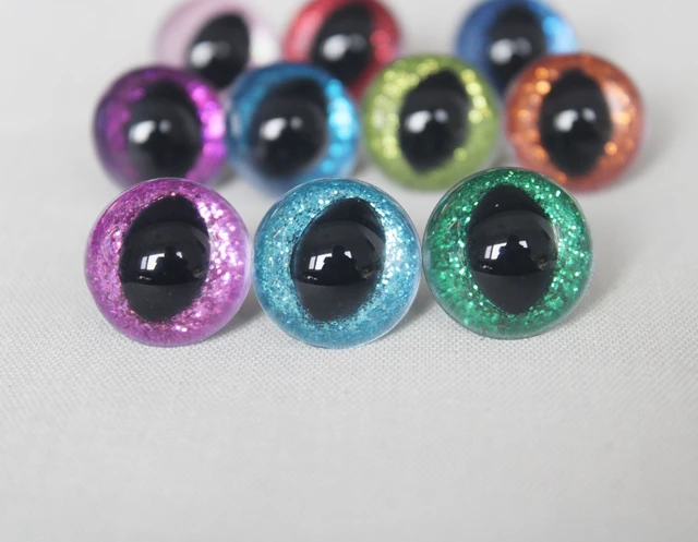 Safety Cat Eyes 10mm, Plastic Safety Toy, 10mm Glitter Eyes