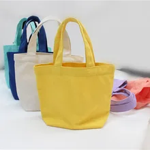 Новая однотонная Холщовая Сумка-тоут ярких цветов для детей, сумка для ланча, модная детская маленькая сумка для ланчбокса marmita infantis, Китай, mujer