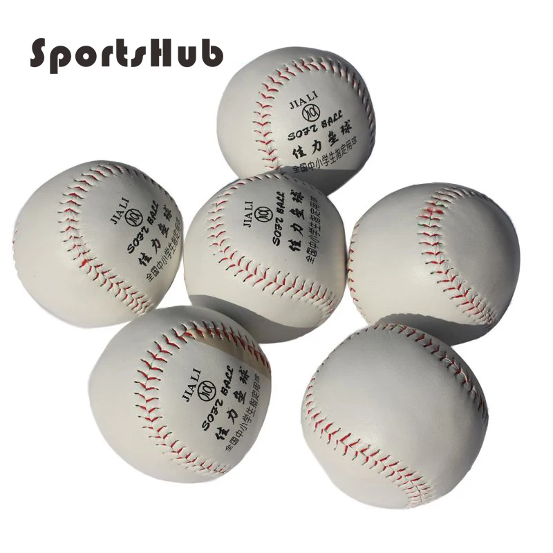 SPORTSHUB 1PC 9" 80-90G New White Softball Ball Practice Training PVC Softball hand sewing Sport Team Game NR0092