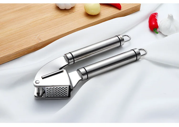 Full Body 304 Stainless Steel Garlic Press Cross Border Network Operators Sales Thick Company Gift Kitchen Tools Customizable