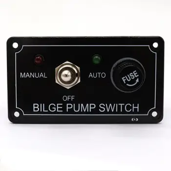 

Fused Marine Bilge Pump Switch Panel Plastic+Metal Ship Switch Panel With Protection Suitable For 12V Cars / Yachts / Atvs