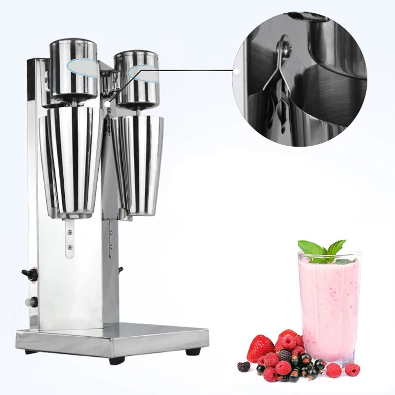 Beverage Blender Double-head Commercial Milkshake Maker Milk Foam Blender Electric Stainless Steel 220v One Piece ZG