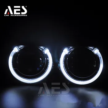 

AES 2PCS Free Shipping 3.0inch Tiguan LED Shroud For Bi-Xenon Projector Lens Switchback LED Daytime Running Light