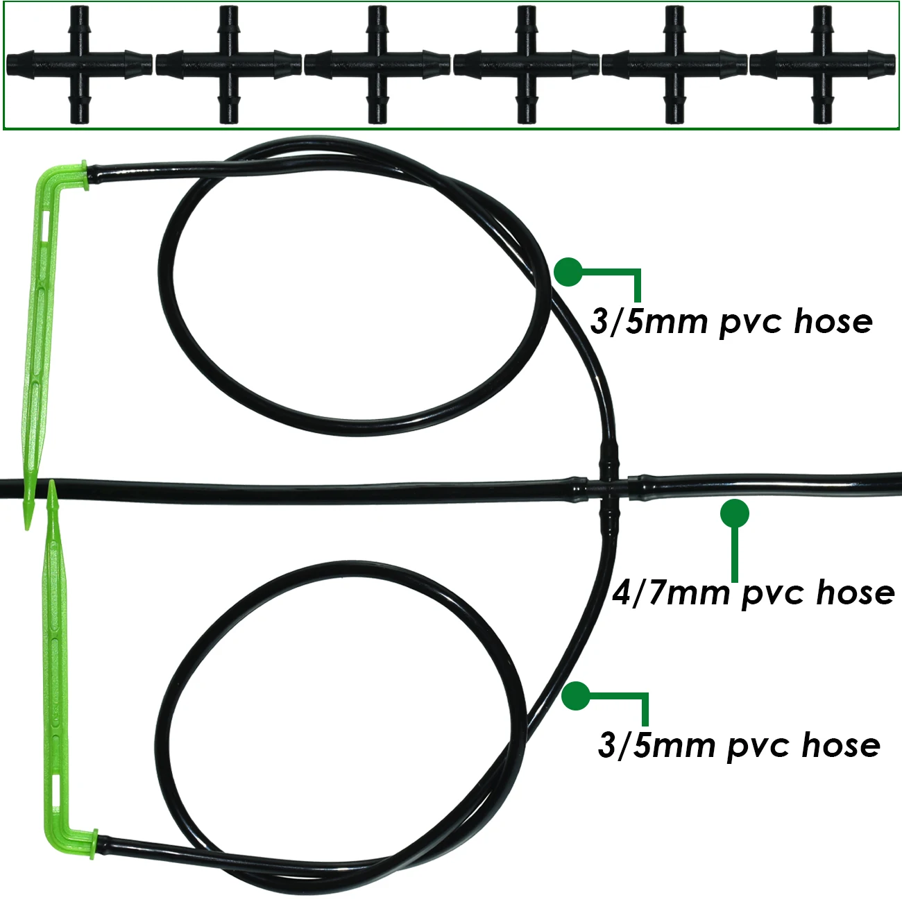 KESLA Garden Water 4/7mm 3/5mm Connector Drip Irrigation for 1/4'' 1/8'' Hose Accessories Joint Barb Tee Cross Eng Plug Adaptor