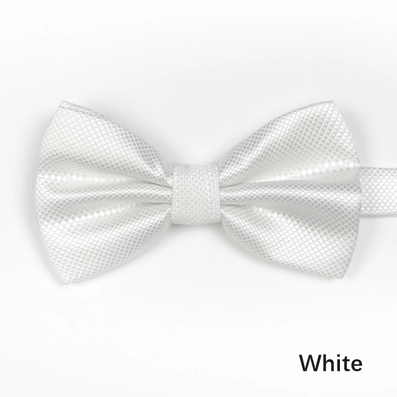 White 20 цветов, однотонные модные галстуки-бабочки, цветные клетчатые Галстуки для жениха, мужские галстуки-бабочки для свадьбы - Color: White