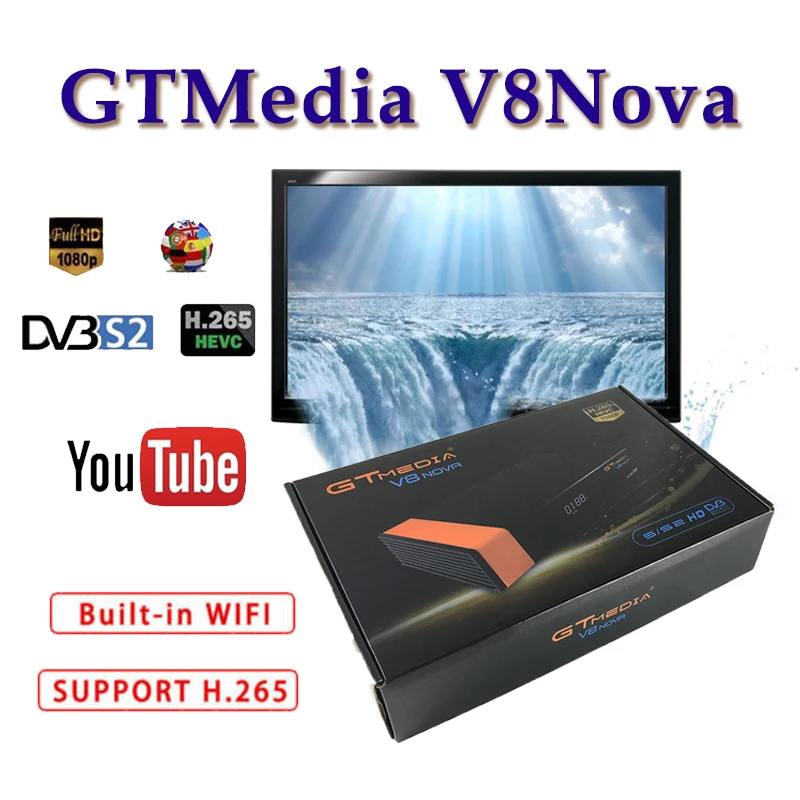 

Best SatelliteTV receiver GTmedia V8 Nova 1080P DVB-S2 support Built-in WIFI cccam server hd for satellite finder