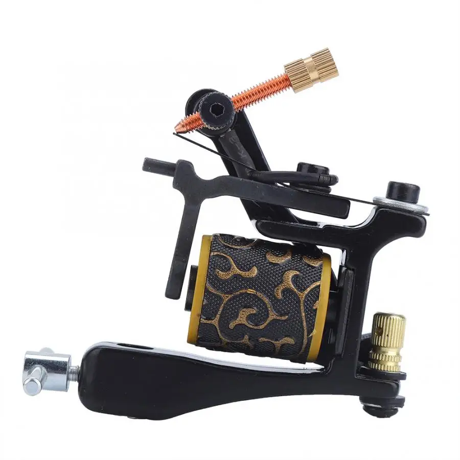 Роторная машина татуировки 12 Warps катушка проволоки уникальным узором тату-машинка пистолет сплав одинарный проволочный Индукционная тату-машинка постоянный