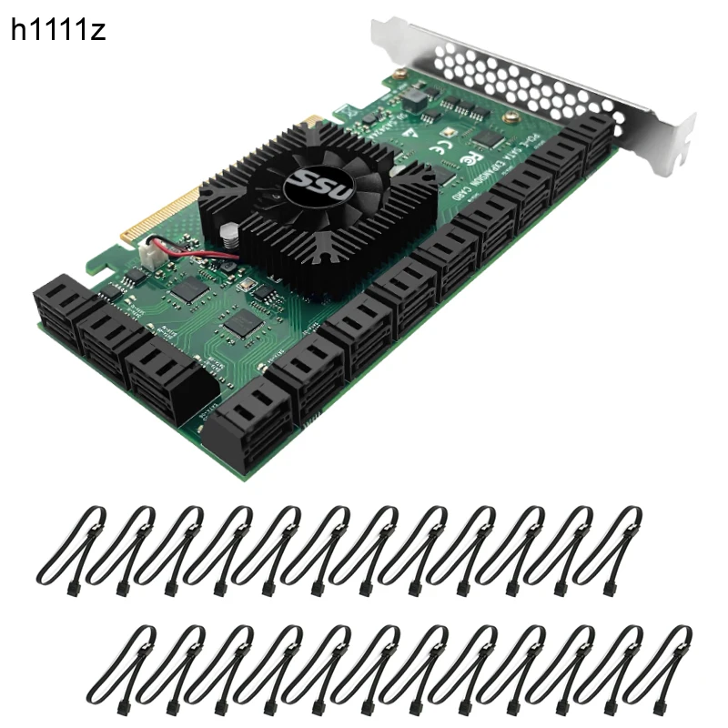

Райзер чиа для майнинга, карта PCIE SATA, 24 порта с кабелем 6 Гбит/с, контроллер SATA 3,0, карта расширения PCI Express, Поддержка порта, устройство SATA 3,0
