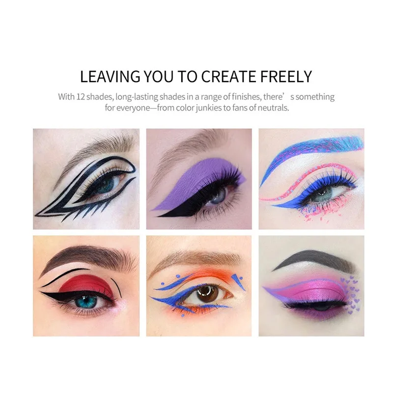 1Pcs Cat Eye Color Eyeliner Makeup Waterproof Neon Liquid Eye Liner Pencil Pen Make Up Comestics Long-lasting Black Makeup Tools