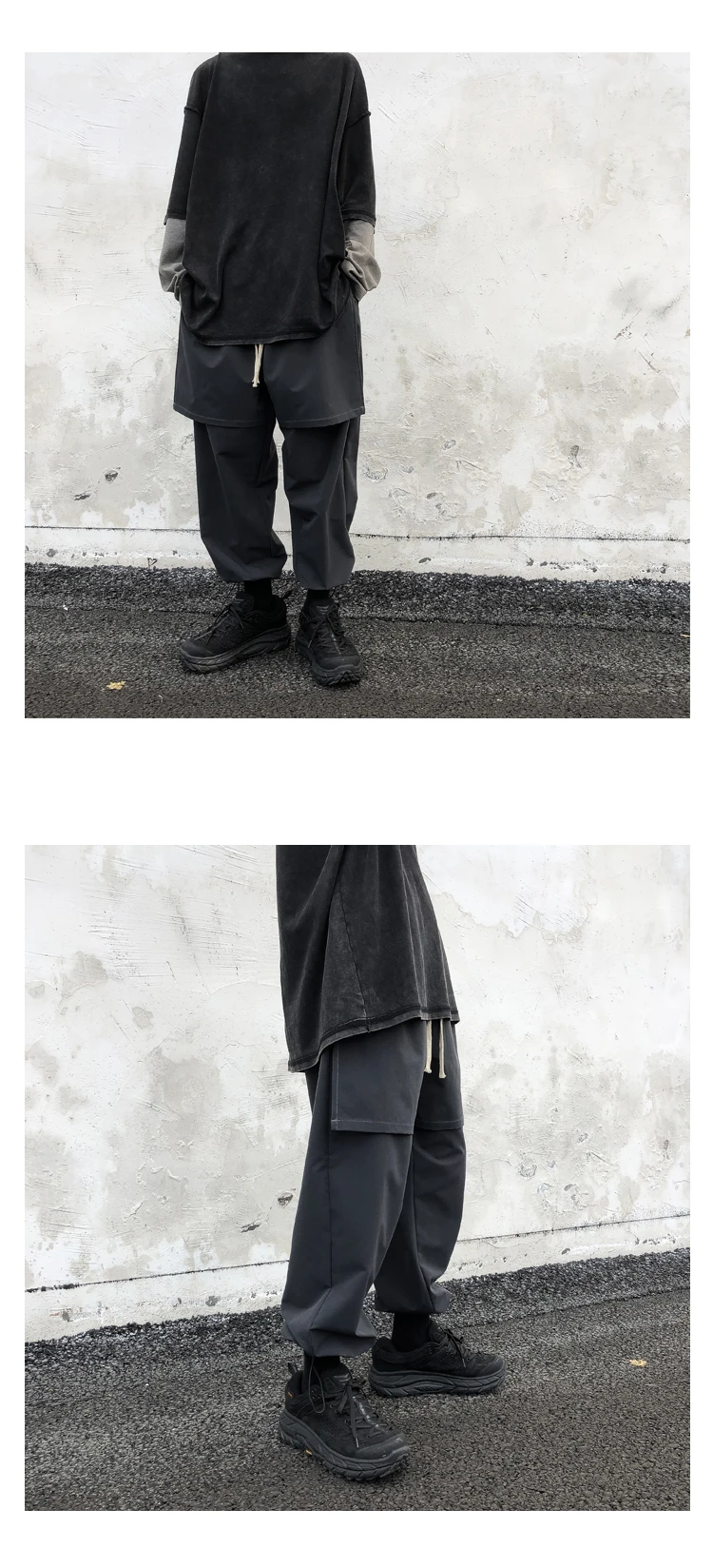 Popular Brand HarLan Wide-Leg Pants Men's Bib Overall Popular Brand Hip Hop Diablo Series Loose Casual Pants Men's Beam Leg Pant