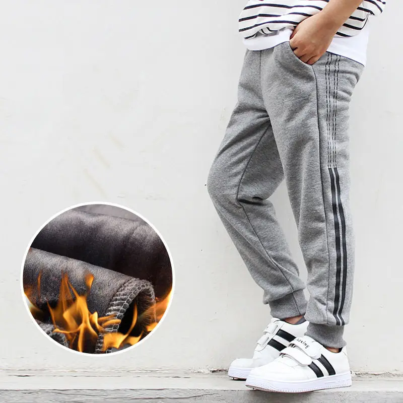 Детские зимние штаны г., Детские утепленные флисовые повседневные штаны, штаны для мальчиков и девочек-подростков, одежда для детей 6, 8, 10, 12, 14 лет, TX178