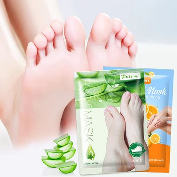 

2Pair Lemon/Aloe Exfoliating Foot Mask Skin Care Feet Dead Skin Removal Socks for Pedicure Socks for Feet Peeling Foot Mask