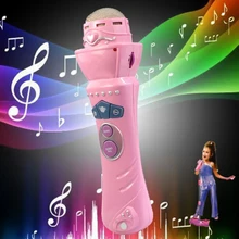 Беспроводной светодиодный микрофон для мальчиков и девочек, караоке, Поющая детская забавная музыкальная игрушка, детский музыкальный инструмент, забавный развивающий подарок
