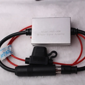 

1PCS FM Signal Amplifier Anti-interference Metal Car Antenna Radio Universal Auto FM Booster Amp 88-108 Mhz 12V Automobile Parts