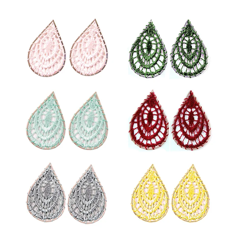 

6Pcs/lot Mesh Weave Earring Connector Teardrop Charms For DIY Handmade Earrings Jewelry Making Boho Korean Earings Findings 2019
