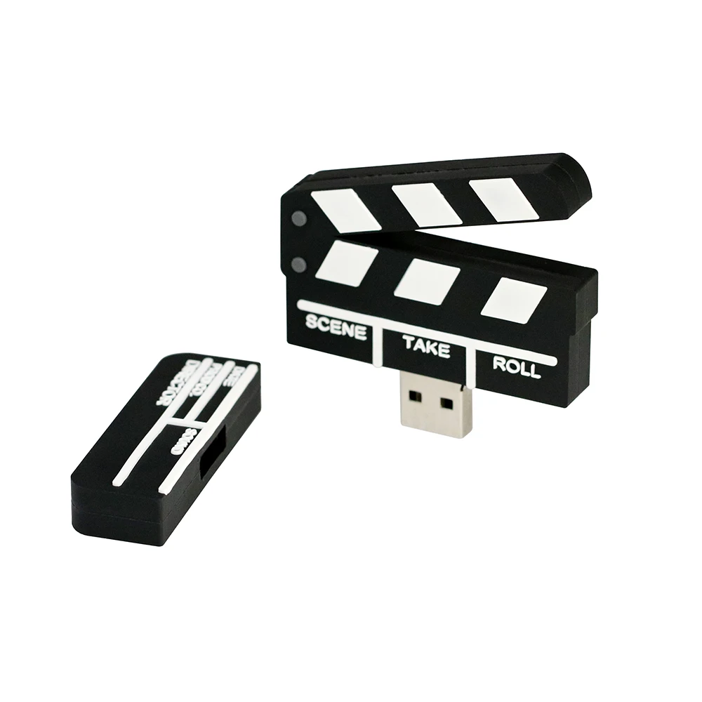 Флеш-накопитель USB с мультипликационным фильмом Clapperboard, 8 ГБ, 16 ГБ, 32 ГБ, USB2.0, флешка с милой пленкой, карта памяти, 64 ГБ, флеш-память USB