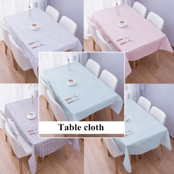 

Waterproof PVC Plaid Table cloth Anti-scald Oil-proof Table Cover Mat Kitchen Pattern cloth Soft Cloth Tablecloth Decorative
