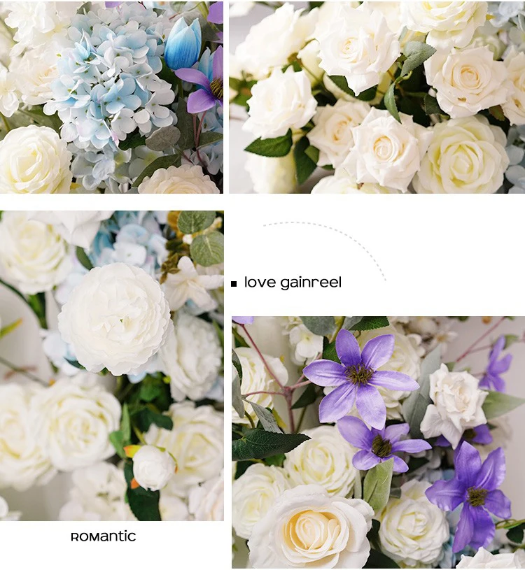 JAROWN Artificial Flower Row Flower Ball Wedding Stage Background Wall Decoration Fake Flowers Wedding Photography Photo Props (3)