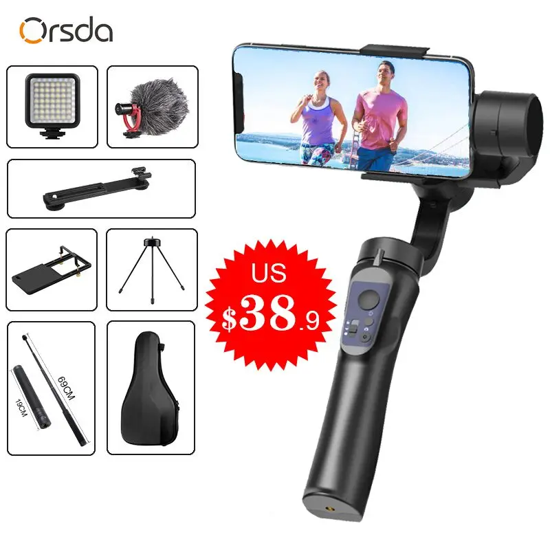 Orsda Stabilizer Gimbal 3-Axis Smartphone Action