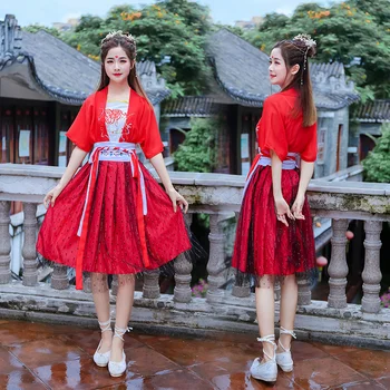 

Hanfu Women 's Chinese Style Full Chest Skirt Costume Ming Cabbage Chinese Clothing Full Summer Super Fairy Women 's Clothing