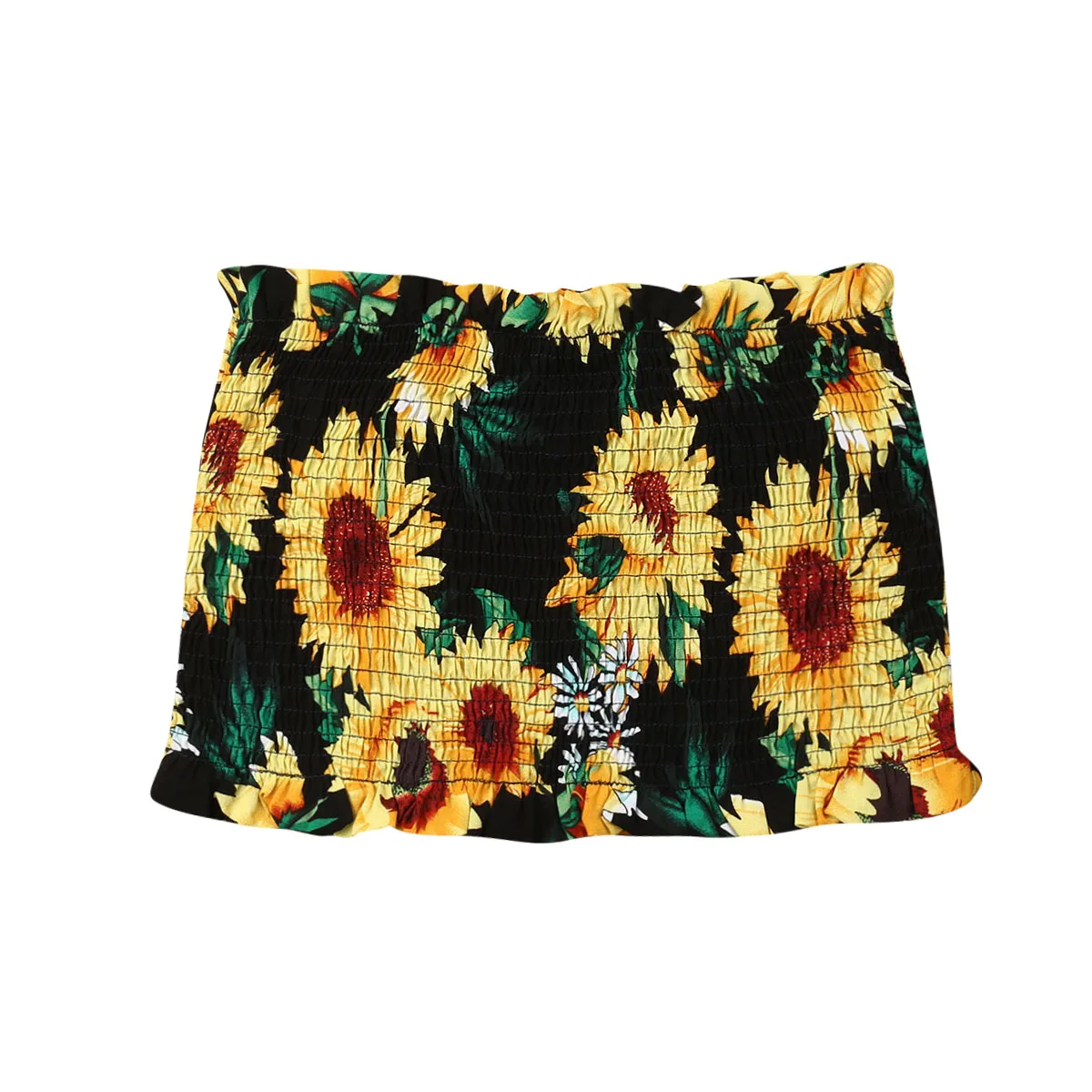 

Womens Girl Vest Chest Wrap Non-Slip Cute Sunflower Print Strapless Bra Fashion Bandeau Tube Top