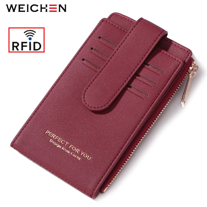 Weichen Rfid Card Holder Women Purse Wallets Theftproof Female Credit