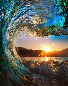 

2020 NEW Sea View Handmade DIY Spray Digital oil Paintingpaint number and Coloring Oil painting Living room Dining room Bedroom